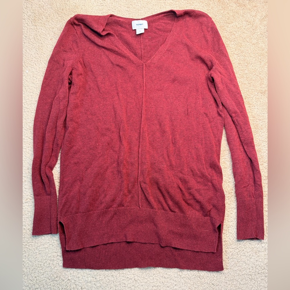 Old Navy V-Neck Long Sleeve Sweater - Rust